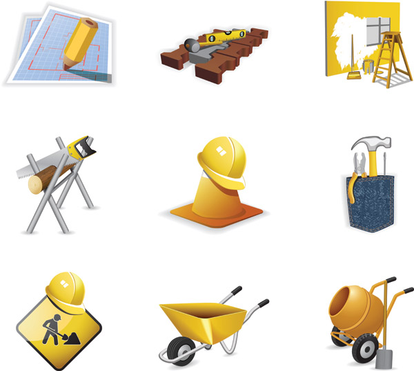 free vector Construction site theme icon vector